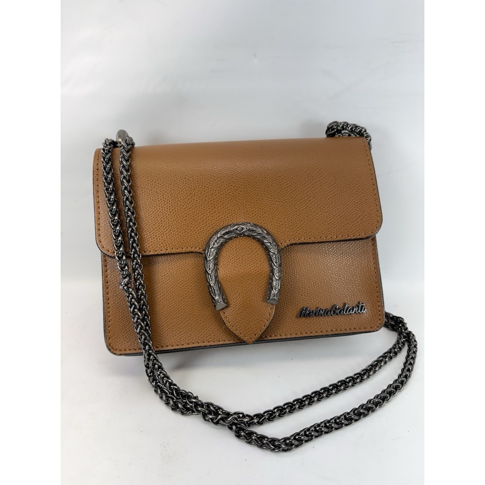 Marina Galanti Leather Crossbody Bag Italy Horseshoe Quiet Luxury Chic Old Money